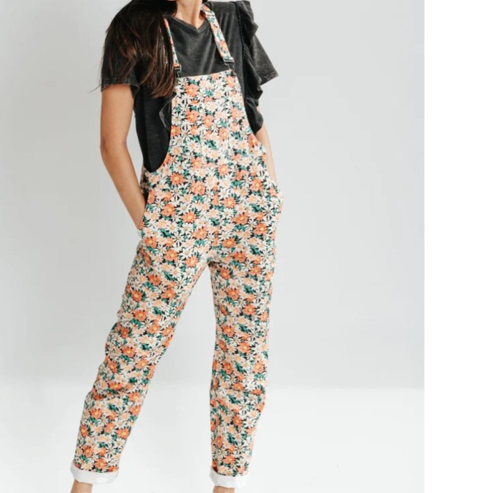Piper and Scoot Floral Overalls